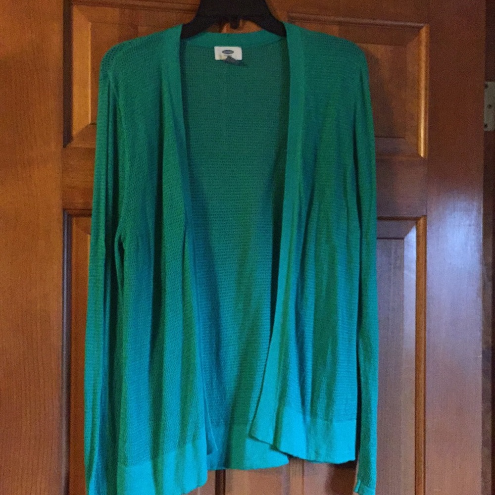 Ladies Old Navy green L/S cardigan size L